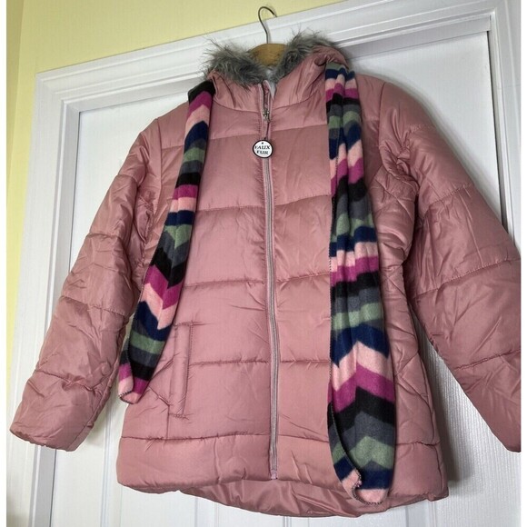 R 1881 by S. Rothschild Girls Quilt Puffer Jacket with Scarf Rose Pink 10/12 NWT - Picture 3 of 10